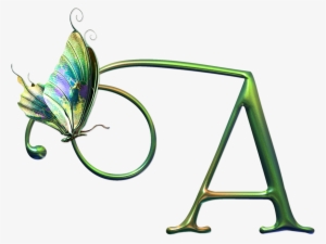 Decorative Letter B Png For Kids - Letra A Con Mariposas