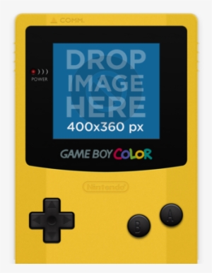 Videogame Mockup Of A Yellow Game Boy Color - Game Boy Color