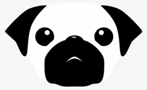 Clip Black And White Library Logo Png Transparent Svg - Pug