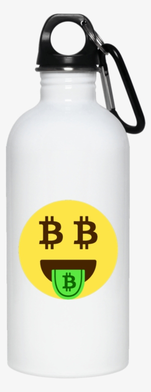 Bitcoin Emoji Stainless Steel Water Bottle - 99 Problems But Beer Solves Them Funny Tee - Men's
