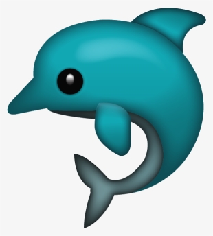 This Bright Blue Dolphin Is Leaping Out Of The Water - Dolphin Emoji Png