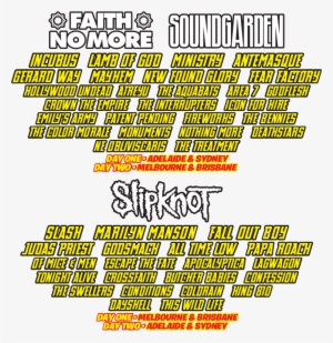 Faith No More To Headline Australia's Soundwave Festival - Soundgarden Faith No More