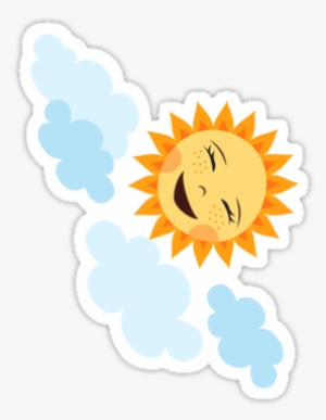 Cute Sticker Featuring A Cute, Laughing Cartoon Sun - Thank You From The Sun