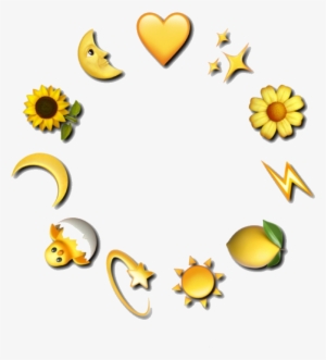 Circle Yellowcircle Emoji Stars Heart Sun Lemon Lightni - Aesthetic Sun Emoji