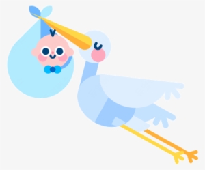 Pregnancy & Baby Emojis And Stickers Messages Sticker-0 - Stork With Baby Emoji