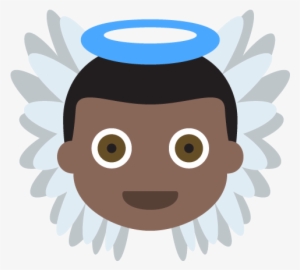 Baby Angel Dark Skin Tone Emoji Emoticon Vector Icon - Infant