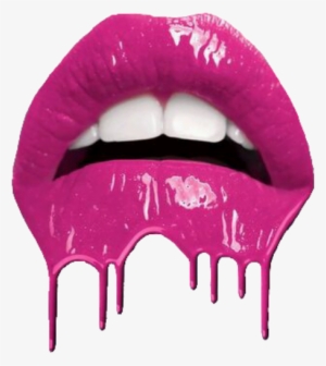 Pink Lips Red Lipstick Melting Dripping Mouth Cigarett - Lipsticks Dripping Png