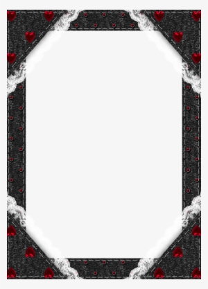 Black Transparent Frame With Red Hearts Halloween Frames, - Red And Black Frame Transparent