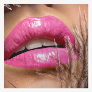 Closeup Beautiful Female Lips With Pink Lipstick - Lip