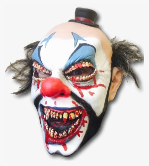 Scary Clown Mask - Scary Evil Clown Mask Teeth Red Nose