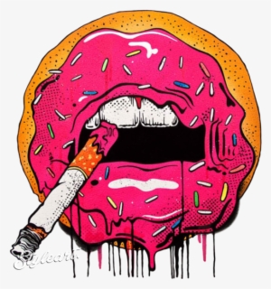 Donut Lips With Cigarette Design By Robinn - Donut Lips