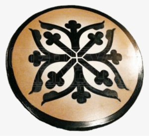 Wooden Medieval Cross Shield - Glass