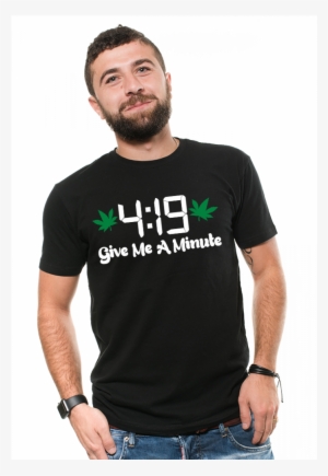 19 Give Me A Minute Mens T-shirt Funny Smoking Marijuana - Alice In Wonderland Black And White T Shirt