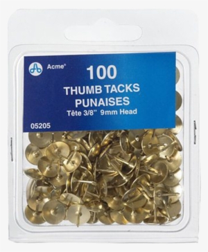 Acme United Thumb Tack 3/8" Head, Pack Of - Bazic Brass Thumb Tack Gold