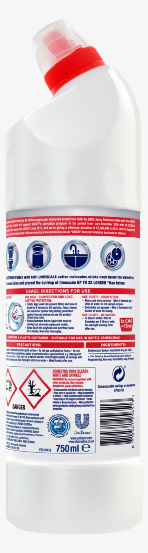 Domestos Ultra White Thick Bleach Domestos Png White - 9 X Domestos Ultra White & Sparkly Thick Bleach