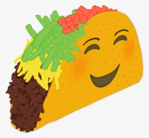 Picture Of A Sticker With A Taco From A Diagonal Side - Happy Taco Face