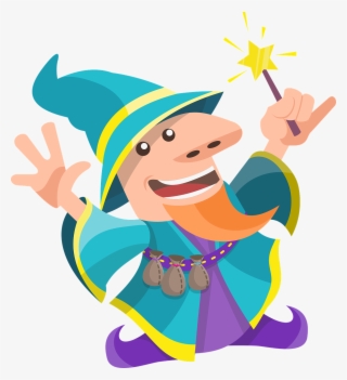 flat design wizard character - magic cartoon png
