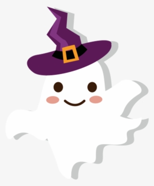 Ghost Witch Wizard Hat Cute Cartoon Halloween Trickortr - Halloween