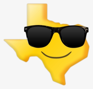 Picture Shows A Sticker Shaped Like Texas, Yellow, - Cowboy Emoji