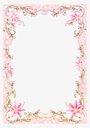 Pink Floral Border Png Jpg Transparent - Frame Border Line Design