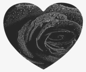 Black Rose Heart-shaped Mousepad - Black Rose