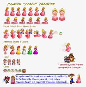 Peach Sprite Png Clipart Royalty Free - Super Smash Bros 64 Peach