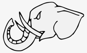Elephant's Head Couped Close - Clip Art