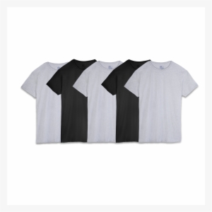 Men's Dual Defense Black/gray Crew T-shirts, 5 Pack - Black