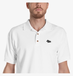 Embroidered Polo Template Black Mockup Zoomed In Mens