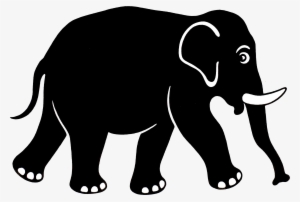 Step By Step How To Draw An Elephant Head - Black And White Elephant Png