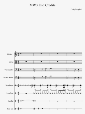 Mw3 End Credits Sheet Music Composed By Craig Campbell - Sheet Music