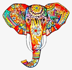Colorful Elephant Tattoo - Indian Elephant Drawing Color