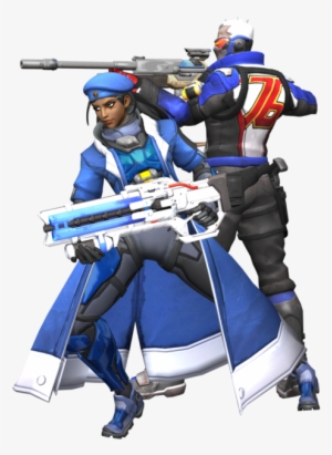 Ana Overwatch Png Image Black And White Library - Ana X Soldier 76