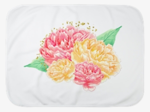 Watercolor Floral Peony Baby Blanket - Chic Floral Watercolor & Gold Journal