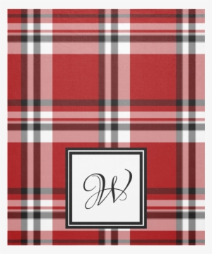 Red Classic Plaid Monogram Fleece Blanket - Dream Is A Wish Your