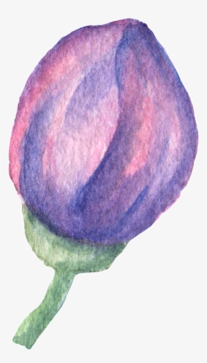 Hand Painted Purple Flowers Flowerbed Watercolor Transparent - Watercolor Painting