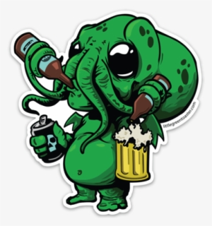 Image Of Cthulhu Beer Monster Sticker