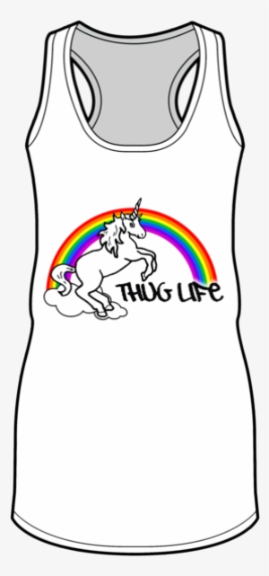 Thug Life Rainbow Unicorn Racerback Tank Top - Top