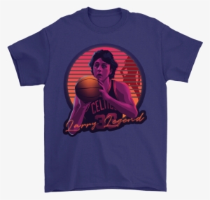 Gildan Mens T-shirt / Purple / S Retro Larry Bird Shirt - Shirt