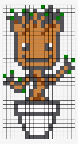 Baby Groot Perler Bead Pattern / Bead Sprite - Baby Groot Pixel Art