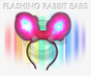 Led Flashing Neon Pink With Fur Bunny Ears - Circle