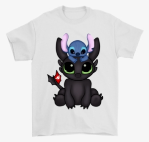 Stitch And Night Fury Cute Dragon Friend Shirts T Shirt - Cartoon
