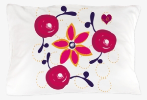 Bright Red Roses Pillow Case With Custom Monogram - Bright Red Roses Pillow Case