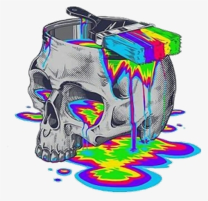 Skull Paint Rainbow Psychedelic - Total Confusion - Billy Manik - Download