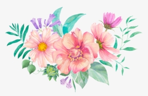 This Backgrounds Is Cute Flower Cartoon Transparent - Watercolor Painting