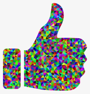 Prismatic Low Poly Thumbs Up - Rainbow Thumbs Up Emoji