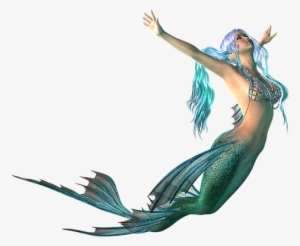 Mermaid, Png, Transparent Background, Fantasy, Blue - Mermaid Swimming Png