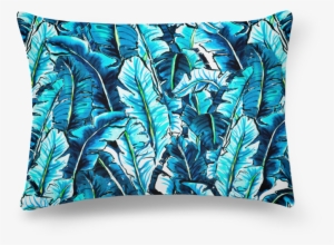 Almofada Retangular Watercolor Banana Palm Leaf De - Turquoise