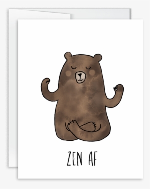 Zen Af Watercolor Bear Greeting Card - Manatee