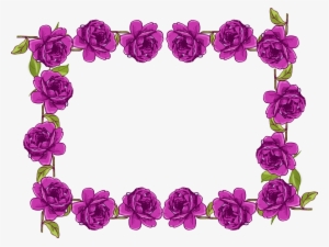 Purple Rose Clipart Vector - Purple Rose Frame Png